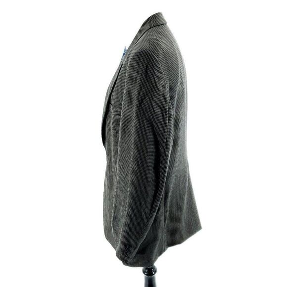 John Weitz Signature Textured Wool 2 Button Sport Coat 42R Green Black Tan Check - Picture 4 of 11
